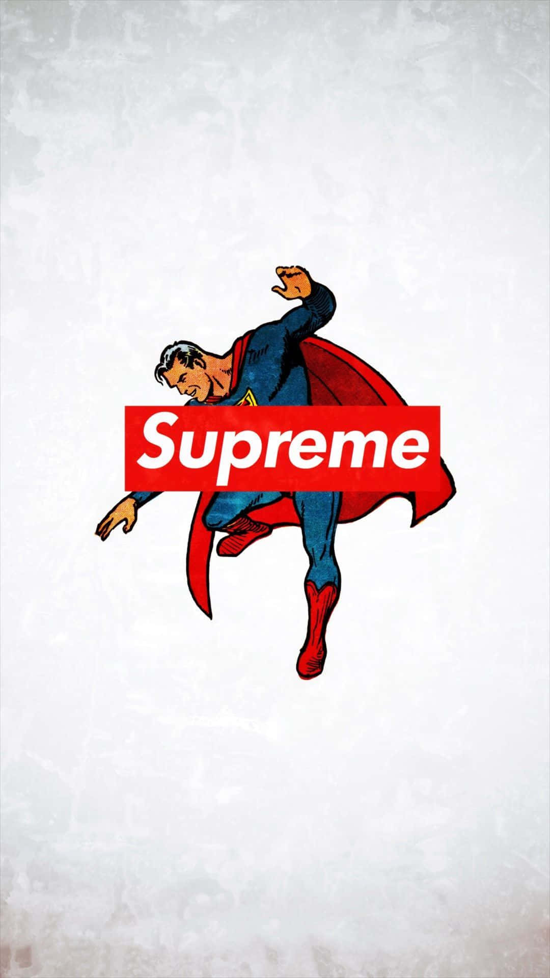 超人飛行，胸前有紅色Supreme標誌。 — Supreme GIF 壁紙