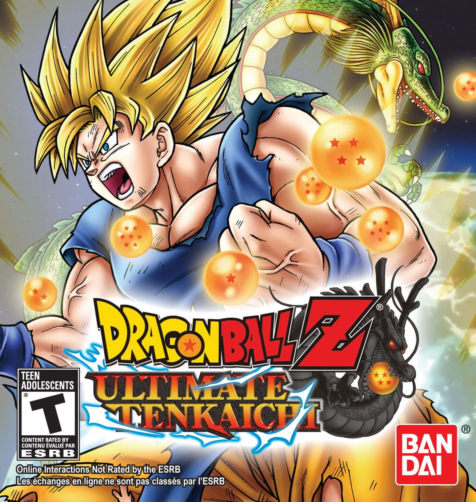 Dragon Ball Z Games 桌布 壁紙 — 超級賽亞人悟空發出力量咆哮，龍珠環繞漂浮，背後神龍若隱若現。