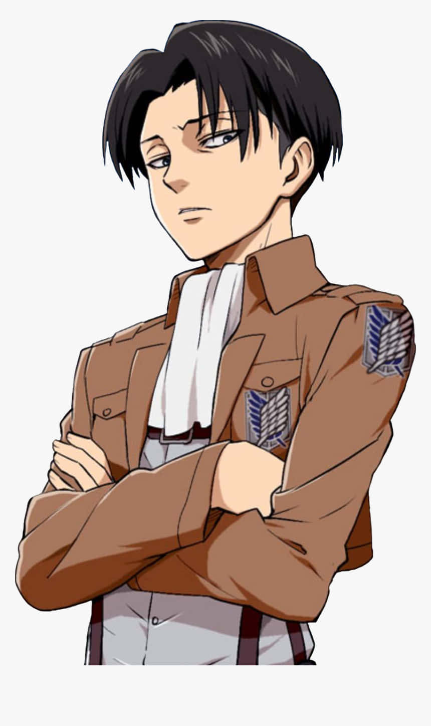 動漫角色 桌布 壁紙 — 身穿棕色軍服的動漫角色，雙臂交叉，表情嚴肅。