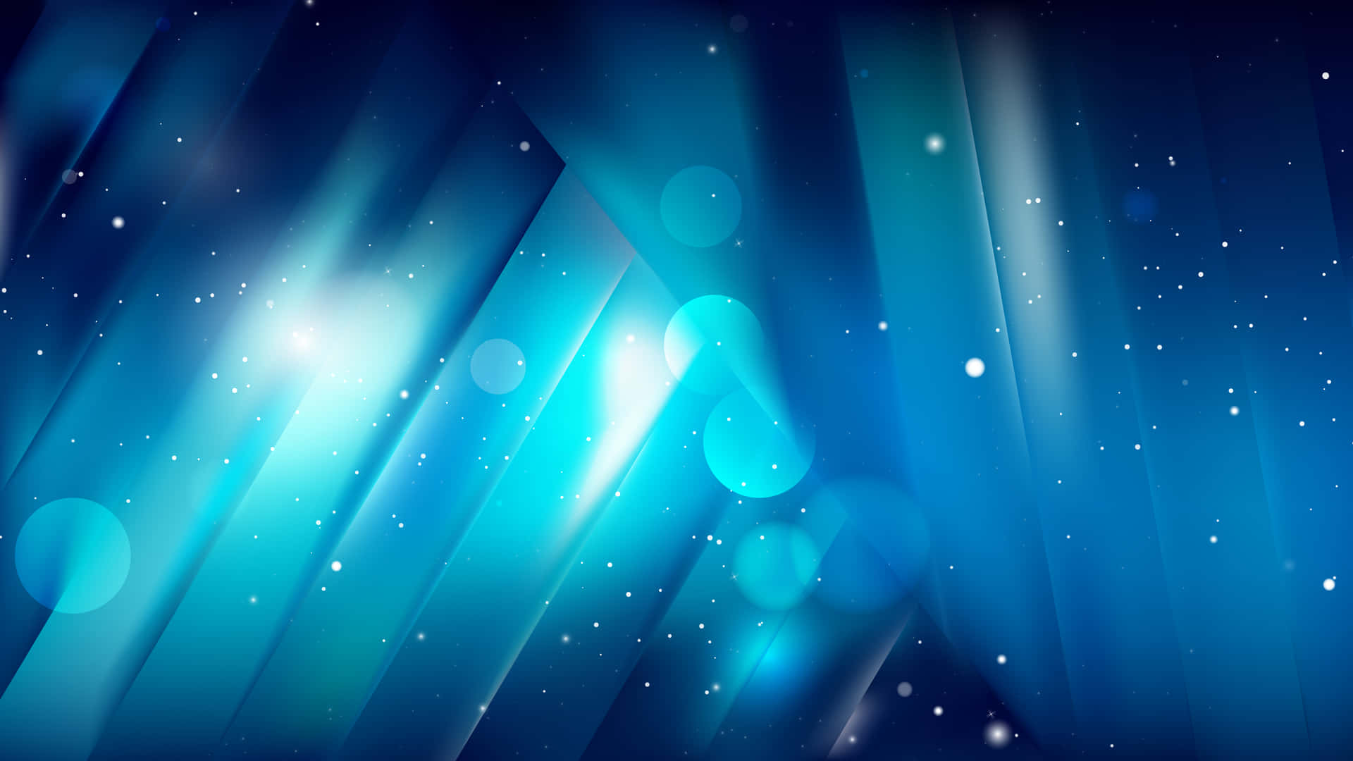 抽象藍色光束，帶有發光球體和星狀粒子，在宇宙環境中。 — 藍色抽象 壁紙