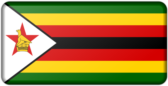 Zimbabwe 桌布 壁紙 — 辛巴威國旗以綠色、黃色、紅色和黑色橫條為特色，並有一個白色三角形，上面有一顆紅星和一隻金色的鳥。