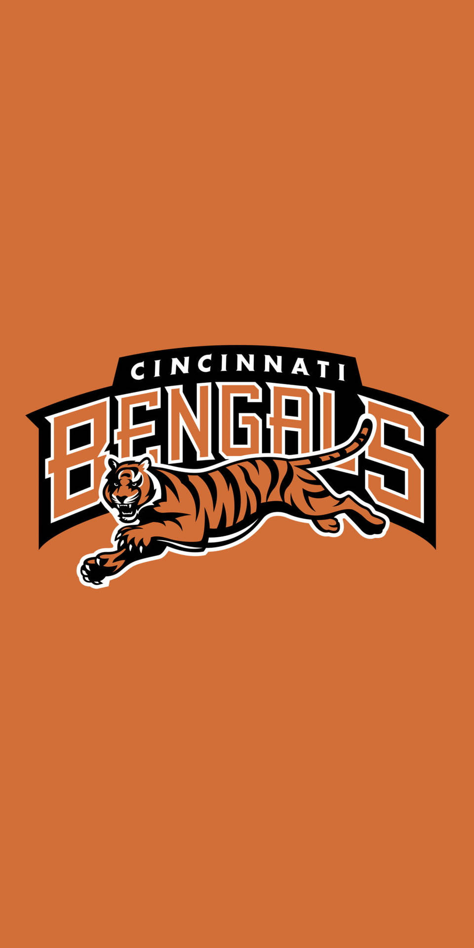 辛辛那提猛虎隊NFL球隊標誌，橙色背景上有一隻跳躍的老虎。 — NFL GIF 壁紙