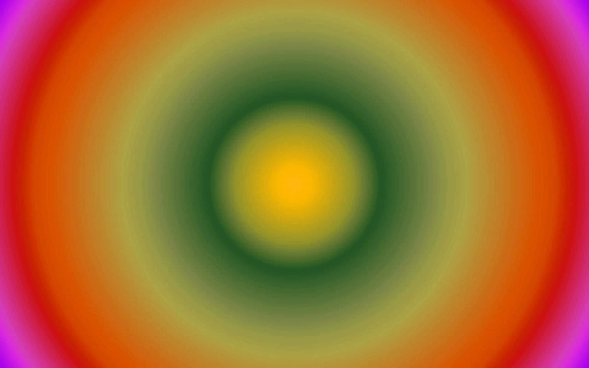 Aura 桌布 壁紙 — 迷人的放射漸變，暖色和冷色調從發光的黃色中心向外輻射。