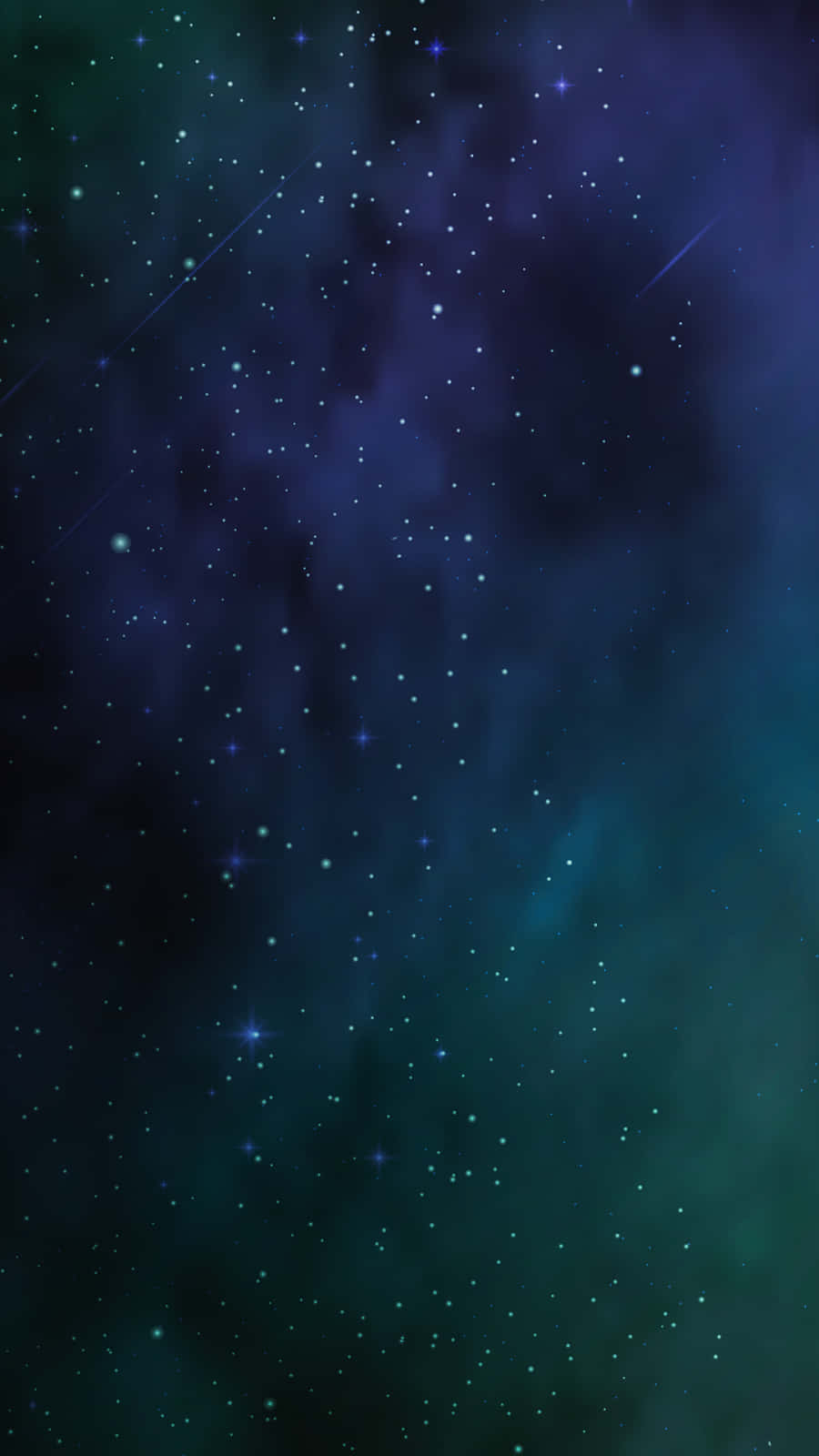 Stars 桌布 壁紙 — 迷人的深空景觀，充滿閃爍的星星和旋轉的星雲，呈現豐富的藍色和綠色色調。