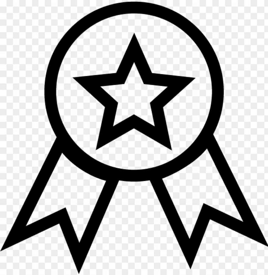achievement hunter 桌布 壁紙 — 透明背景上星形獎牌絲帶的粗黑輪廓。