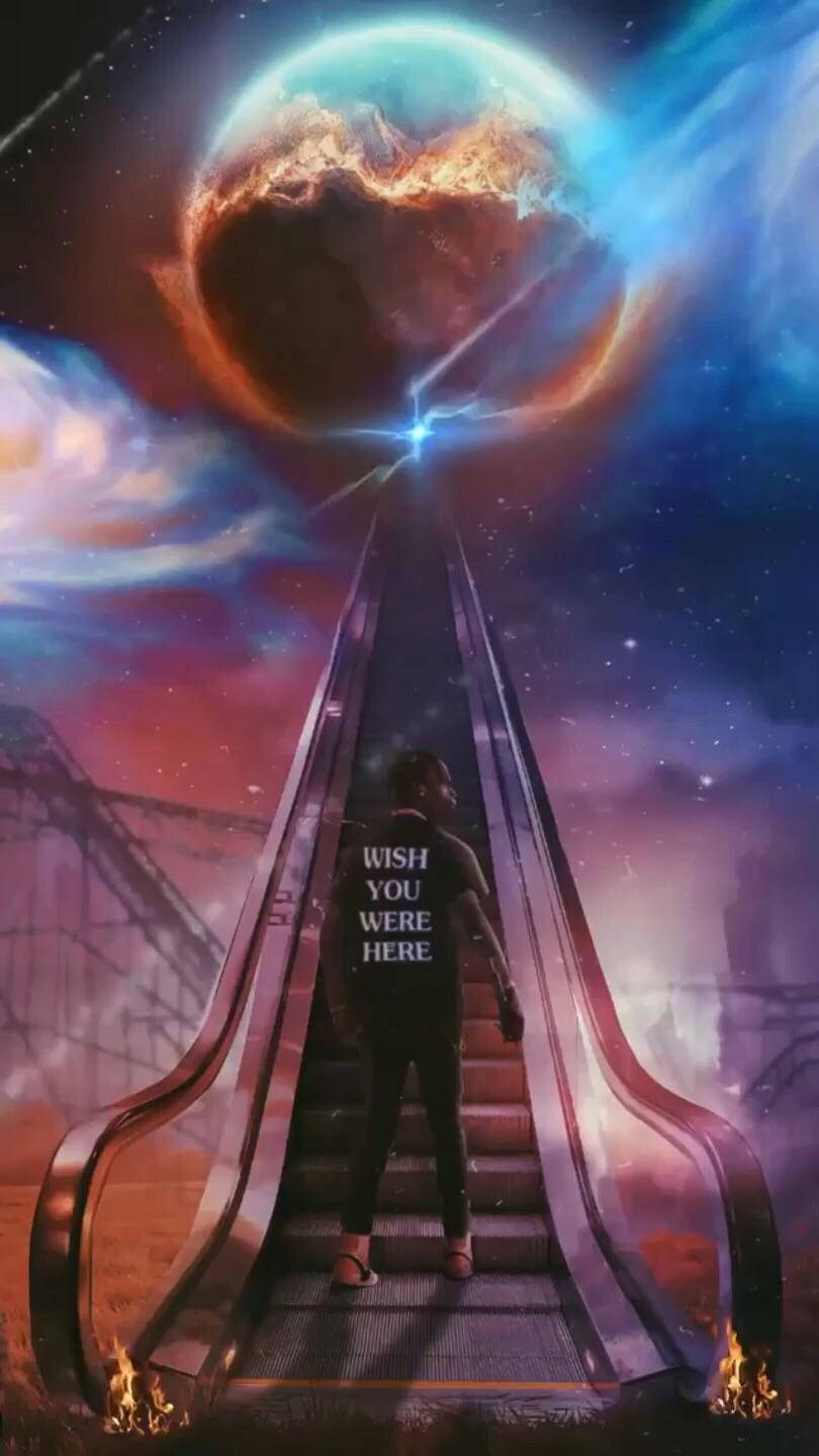 通往行星Astroworld的階梯 iPhone 壁紙
