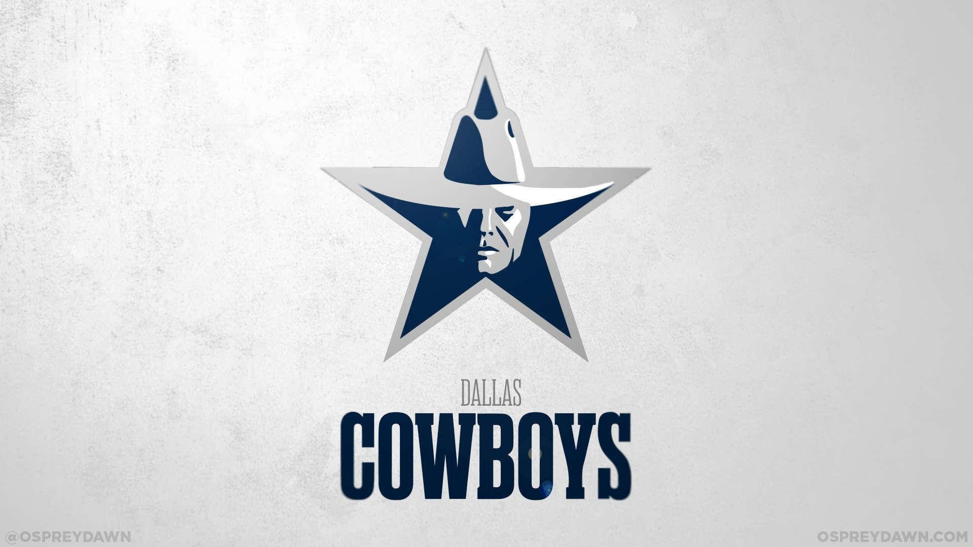 Dallas Cowboys Logo 桌布 壁紙 — 達拉斯牛仔隊標誌，在紋理灰色背景上有一顆帶有牛仔臉的星星。