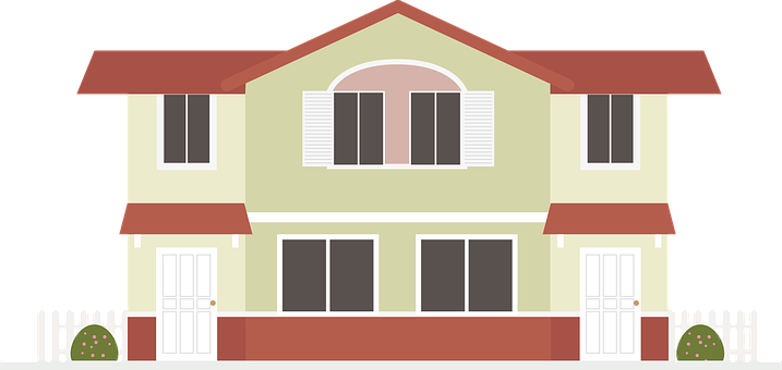 郊區雙層住宅插圖 壁紙