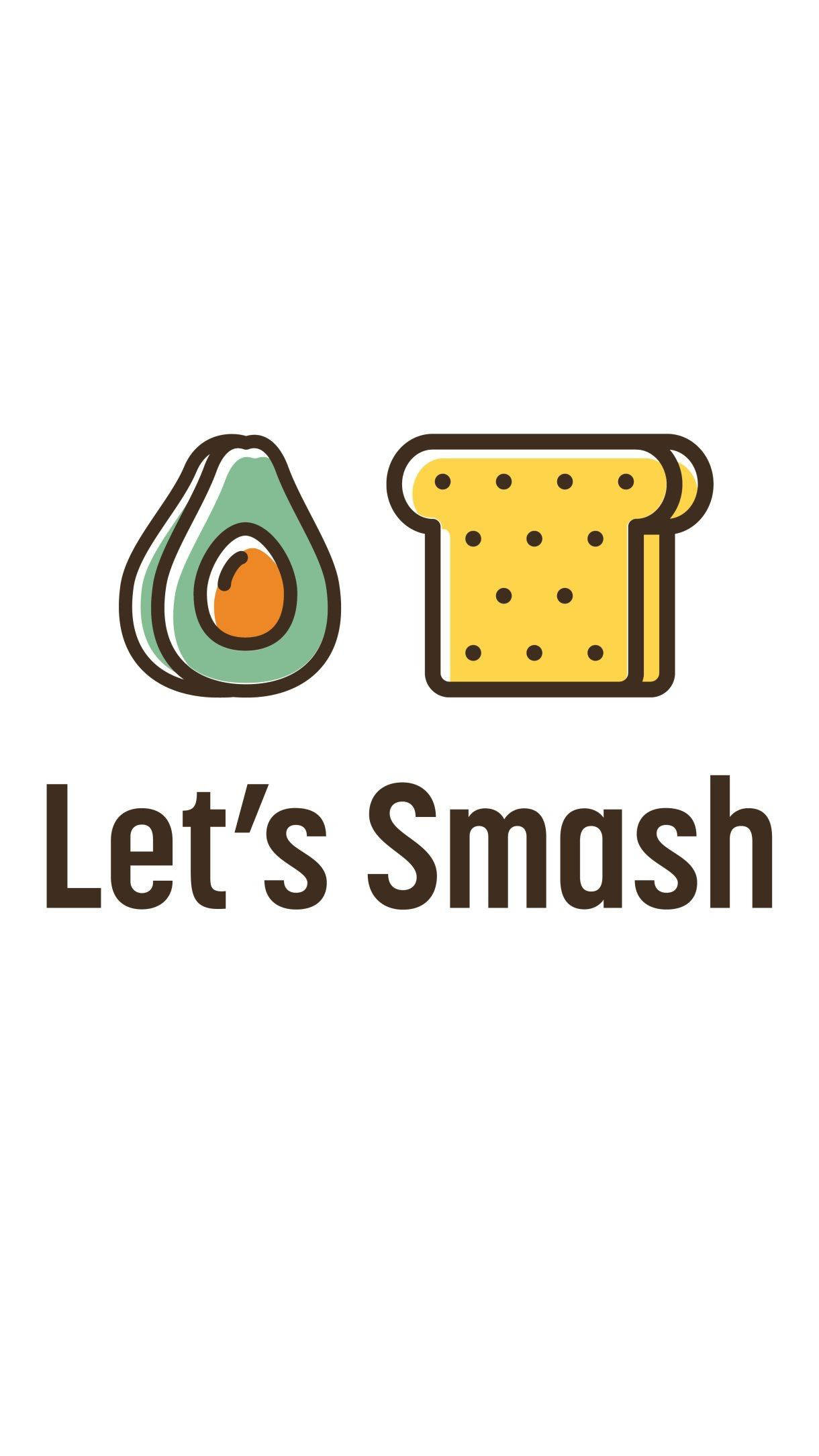 Fruit 桌布 壁紙 — 酪梨和餅乾的極簡插圖，附有文字 Let's Smash。