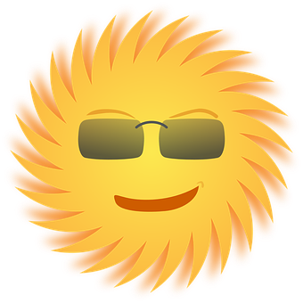 酷炫太陽表情插圖 壁紙