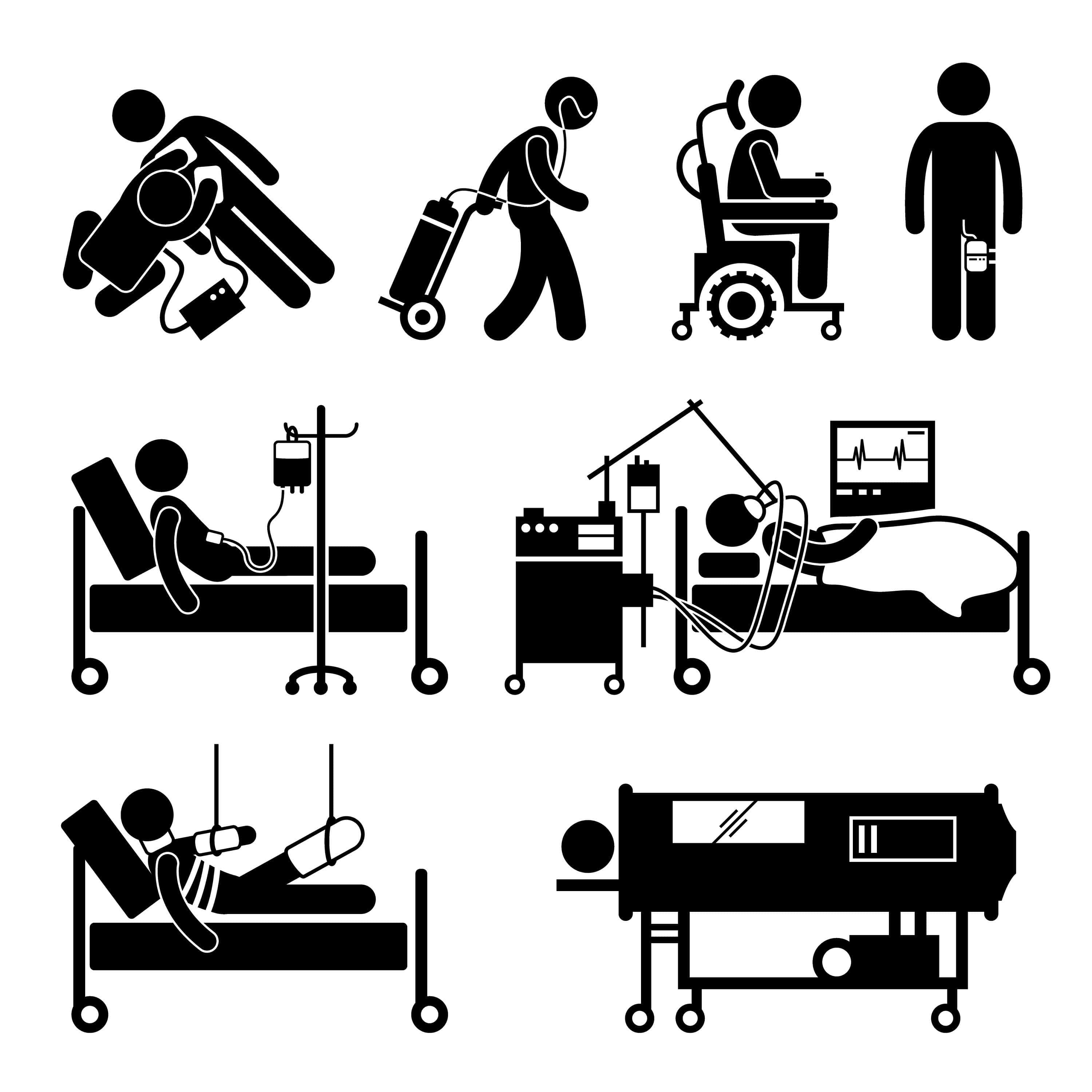 醫院圖示與臥床病患 壁紙