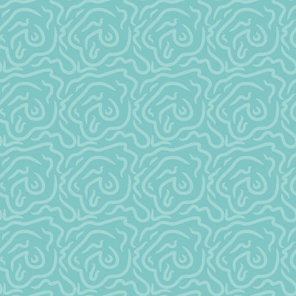 Tiffany Blue 桌布 壁紙 — 重複的抽象有機漩渦，以柔和青綠色和淡藍色營造出平靜的無縫圖案。