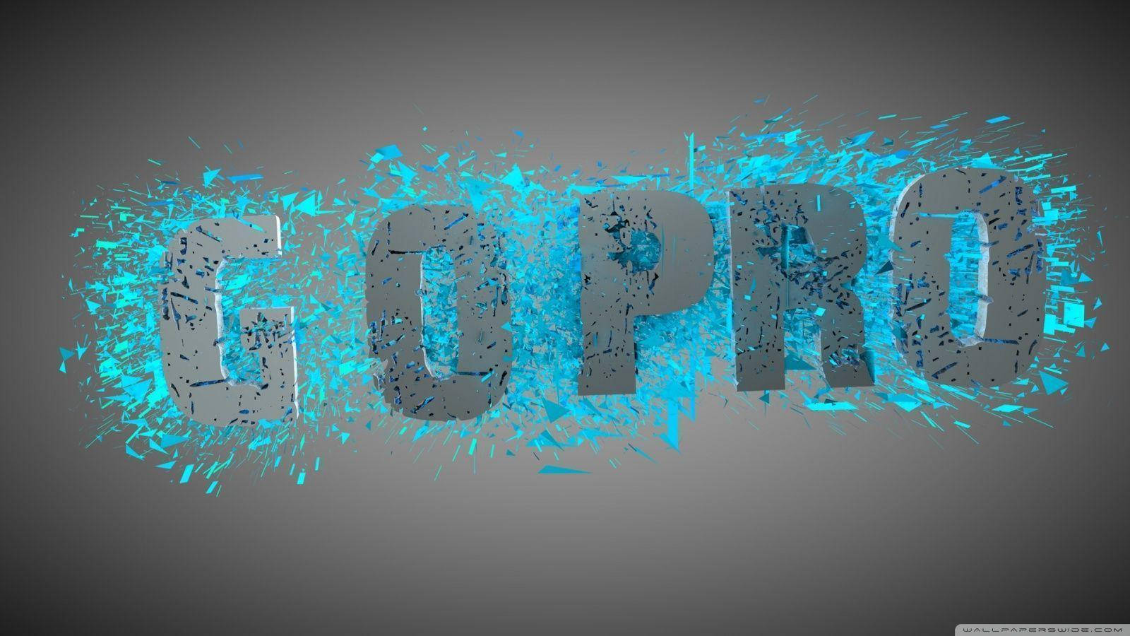 Gopro 標誌，藍色碎片從字母中爆出。 — Google pixel 壁紙