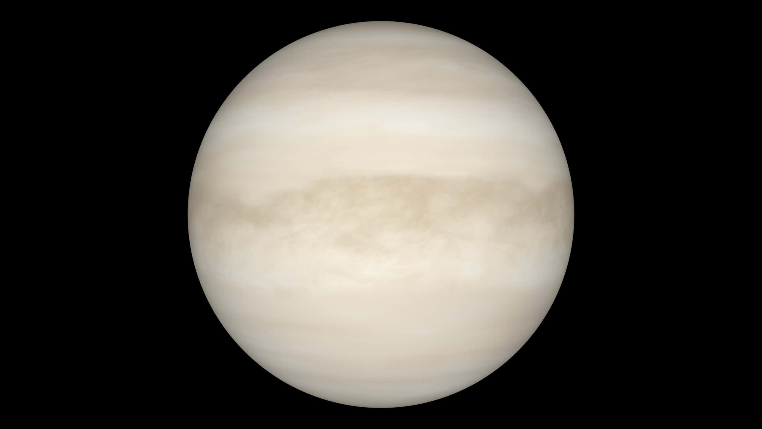 Venus 桌布 壁紙 — 金星在深邃太空的漆黑中柔和發光，伴隨著旋轉的雲帶，呈現寧靜的景象。
