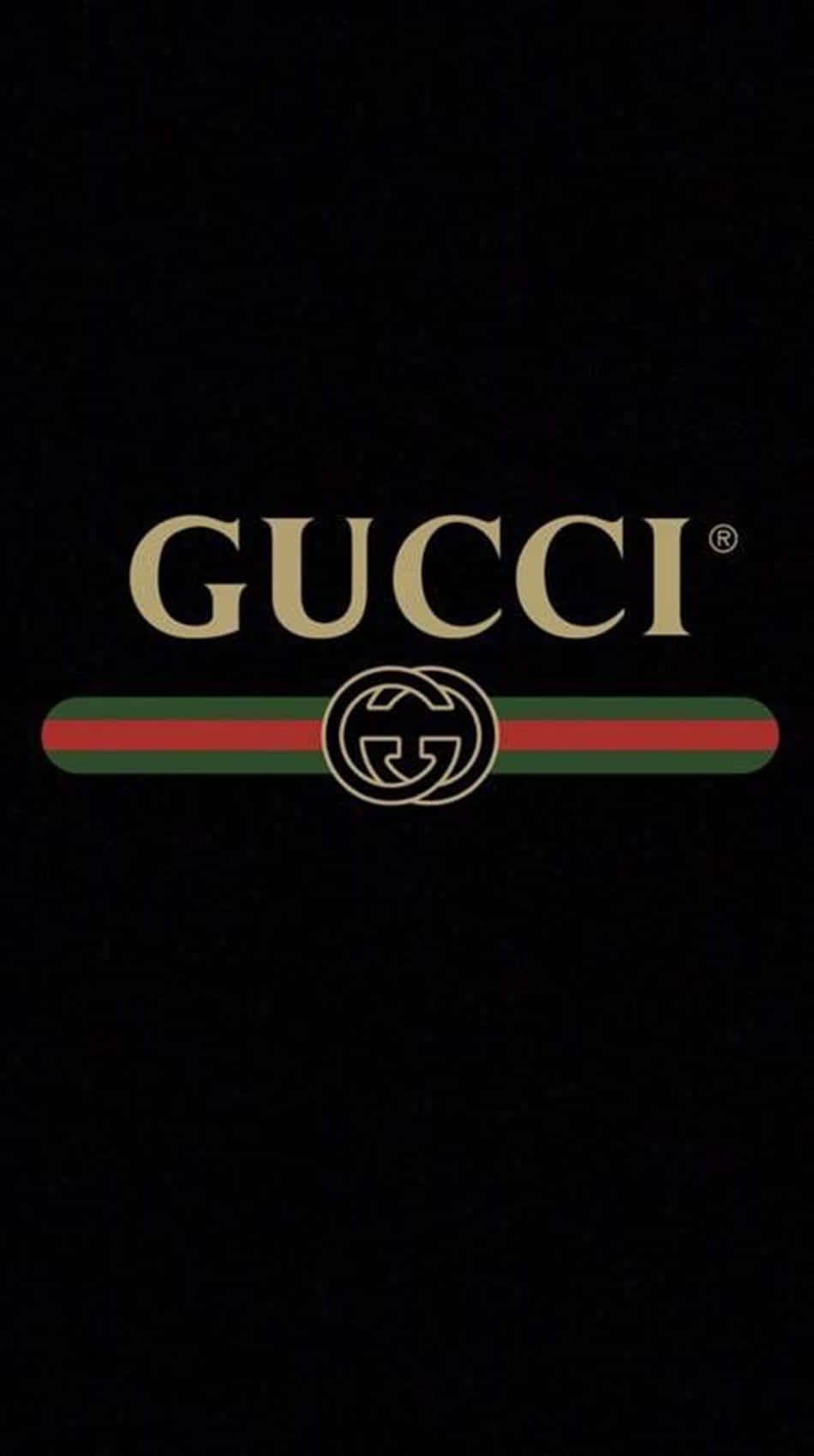 黑色背景上的Gucci標誌，有紅色綠色條紋 — Gucci GIF 壁紙