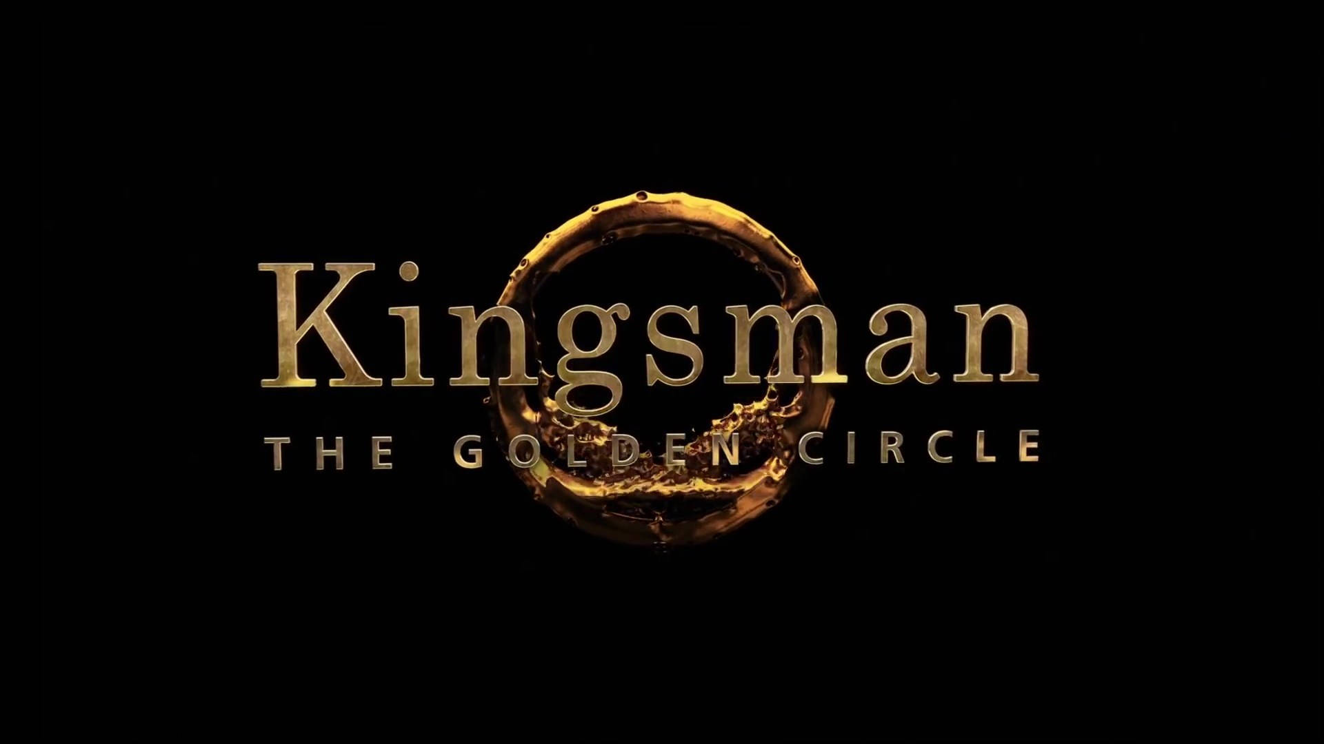 金牌特務 桌布 壁紙 — 金色Kingsman標誌，黑色背景上帶有液態金色圓圈。