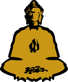 金色佛像剪影 壁紙