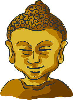 金色佛像向量插畫 壁紙