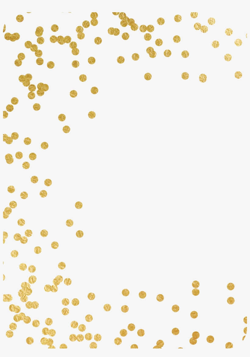 Confetti 桌布 壁紙 — 金色圓形紙碎點散落在左邊和底部邊緣，背景為乾淨的米白色。