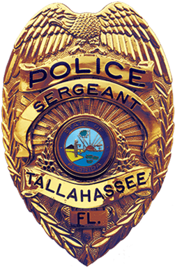 Badge 桌布 壁紙 — 金色塔拉哈西FL警察警長徽章，帶有鷹翼和中央印章，白色背景。