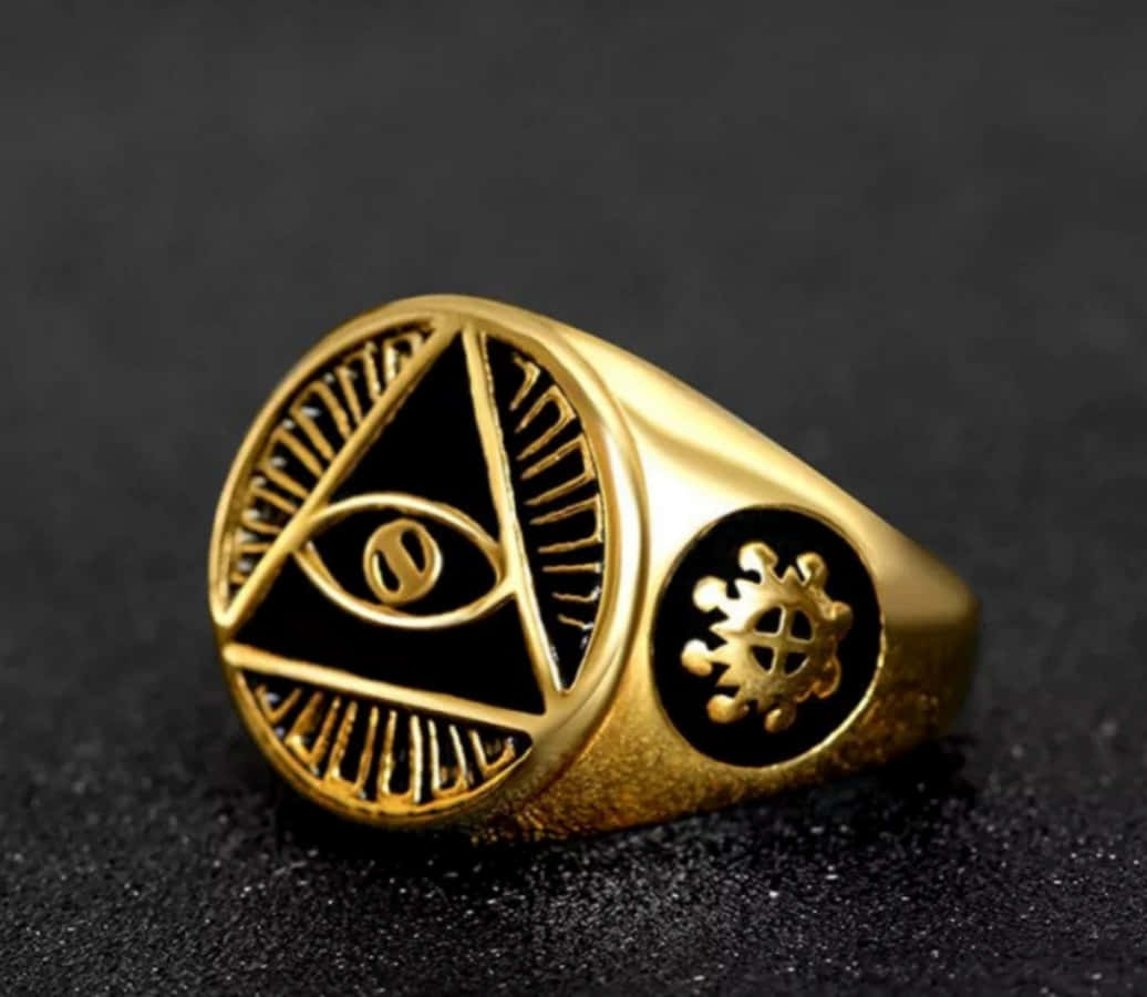 金色戒指上的眼睛符號 壁紙