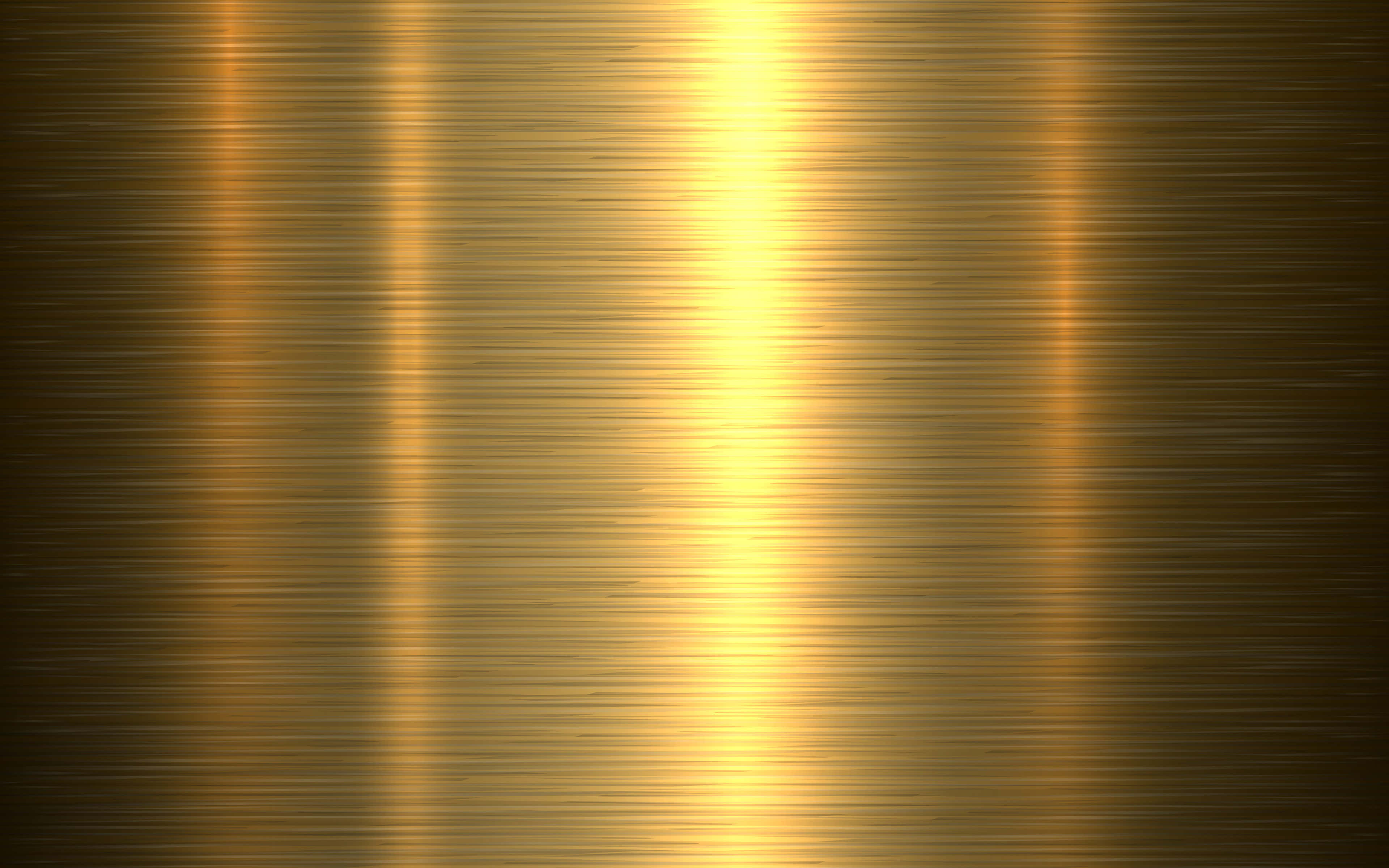 Gradient 桌布 壁紙 — 金色拉絲金屬表面，帶有垂直光條，反射溫暖的環境光輝。