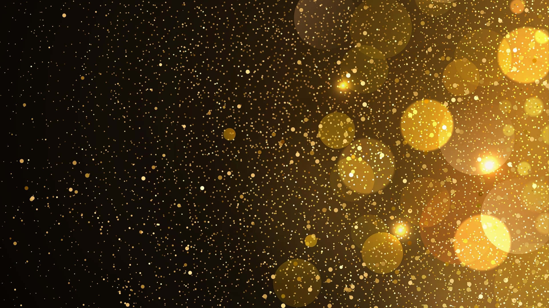 閃爍 桌布 壁紙 — 金色散景燈光在深色背景上閃爍，營造出奢華的節日氣氛。