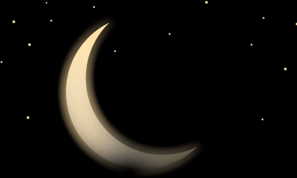 金色新月夜空 壁紙