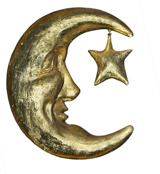 金色新月與星 壁紙