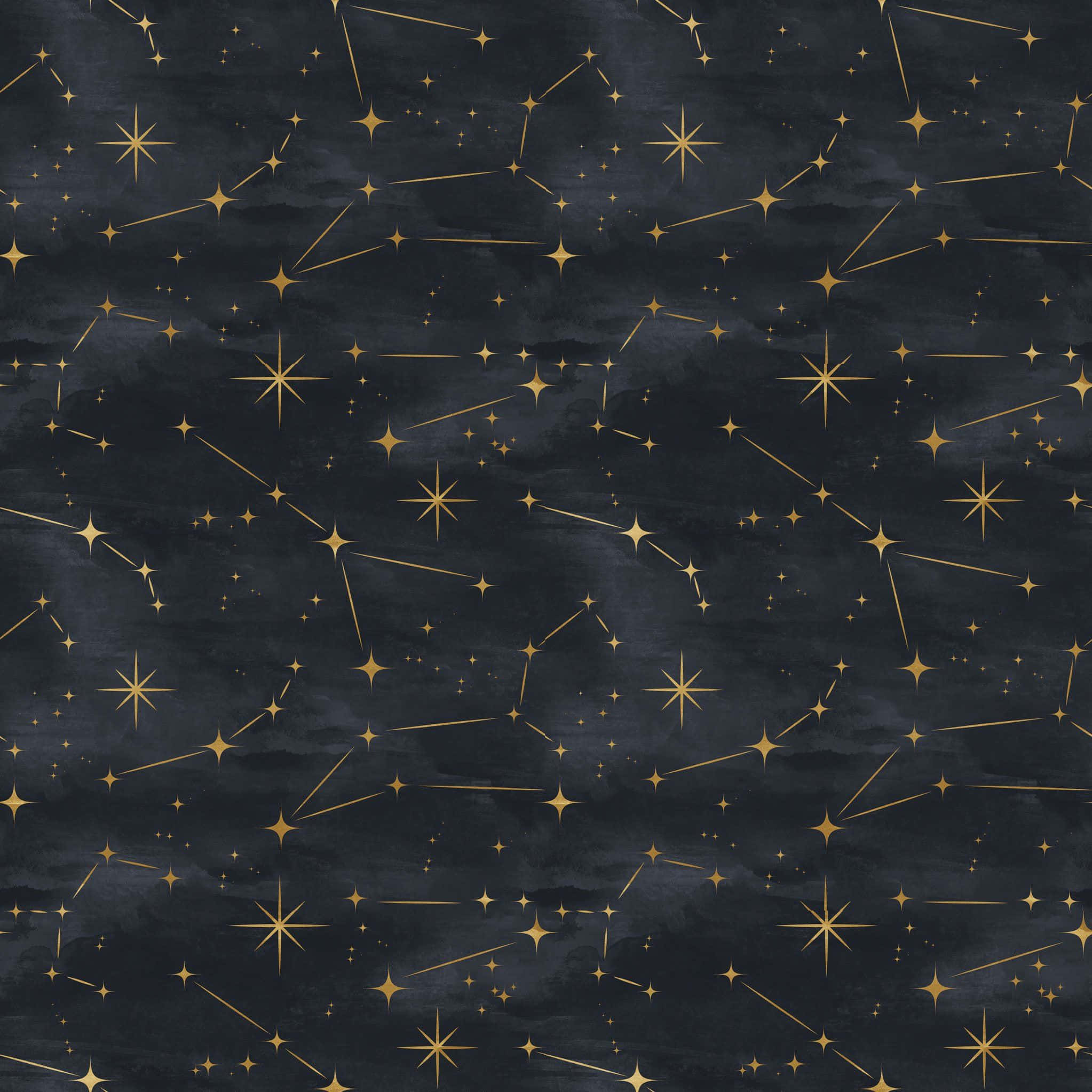 Constellations 桌布 壁紙 — 金色星星和星座在帶有紋理的深海軍藍夜空背景下閃耀，形成天體圖案。