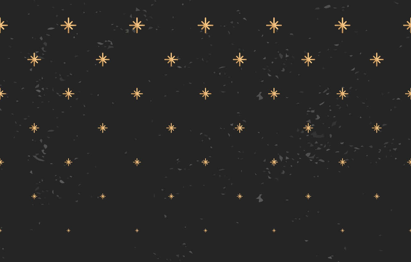 Gold Stars 桌布 壁紙 — 金色星爆在帶有紋理的深灰色背景上漂浮，如同散落在宇宙塵埃中的閃粉。