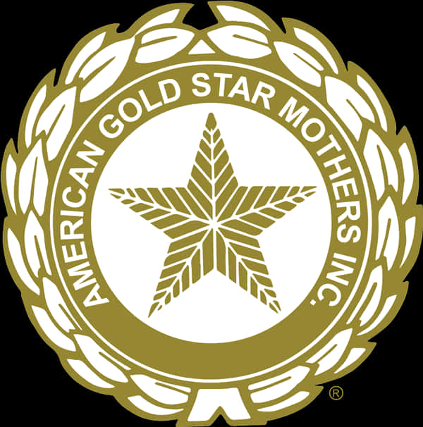 Circle Logo 桌布 壁紙 — 金色月桂花環圍繞一顆星，上面寫著 American Gold Star Mothers Inc，背景為黑色。