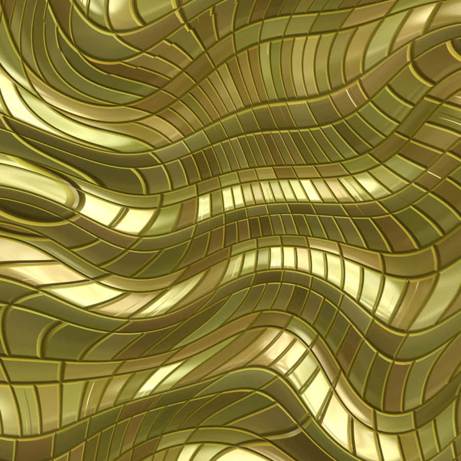 Textures 桌布 壁紙 — 金色波浪金屬面板營造出流動的抽象圖案，帶有溫暖的高光和深邃的陰影。