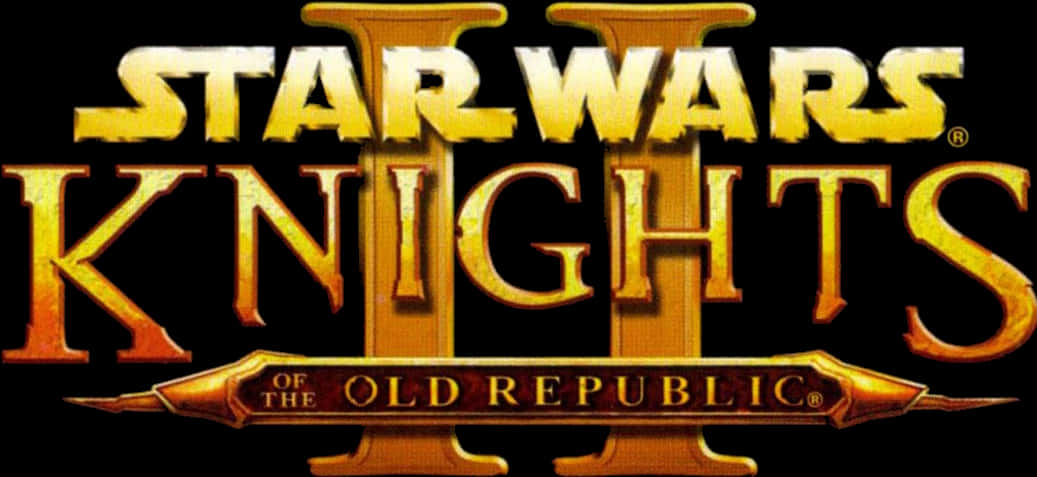 星際大戰 桌布 壁紙 — 金色浮雕的Star Wars Knights of the Old Republic標誌在黑色背景上閃耀，帶有金屬光澤和戲劇性燈光。