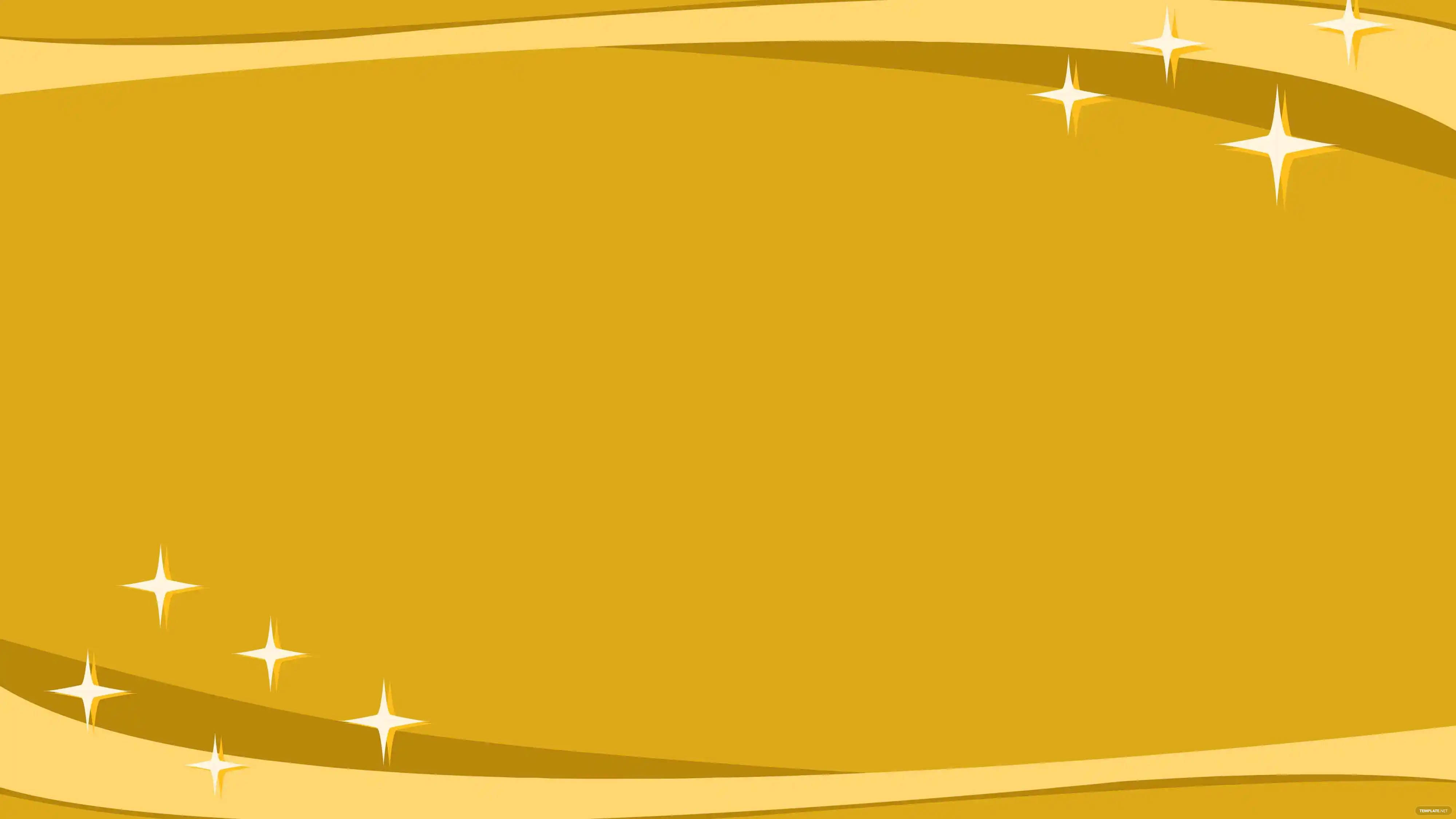 Golden 桌布 壁紙 — 金色漸層背景，沿著彎曲邊緣有發光的白色星星。