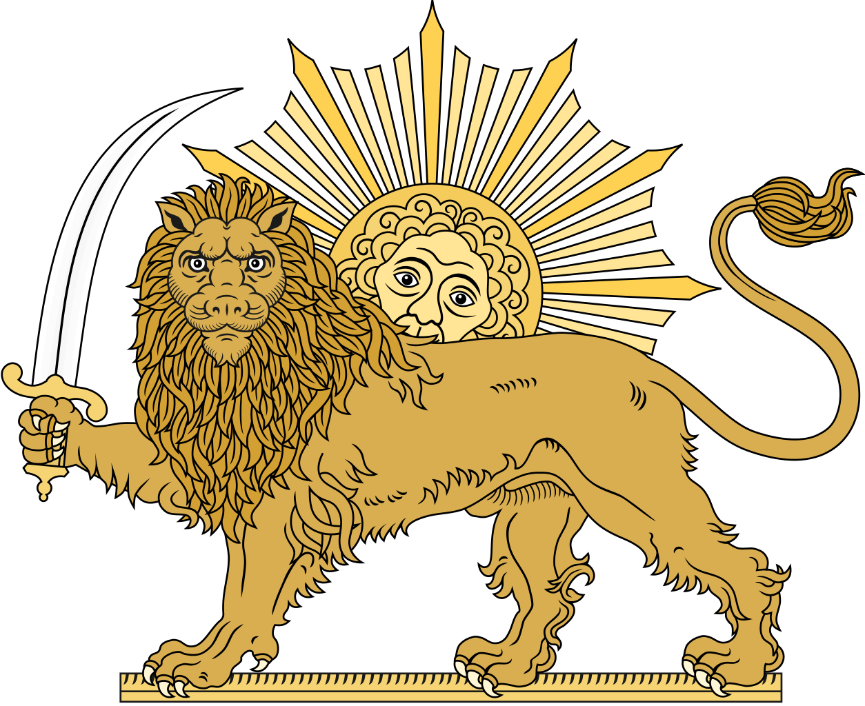 金色獅子太陽符號插畫 壁紙
