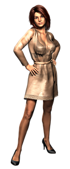 金色禮服動畫女子 壁紙