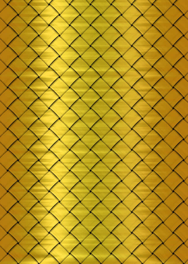 Shiny Gold 桌布 壁紙 — 金色編織鑽石圖案，帶有拉絲金屬紋理和對角光線漸變。