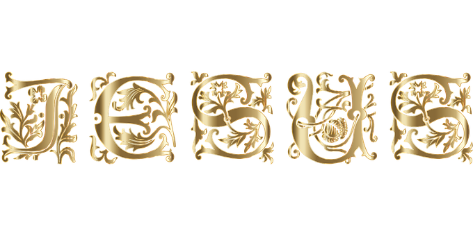 金色耶穌文字藝術 壁紙