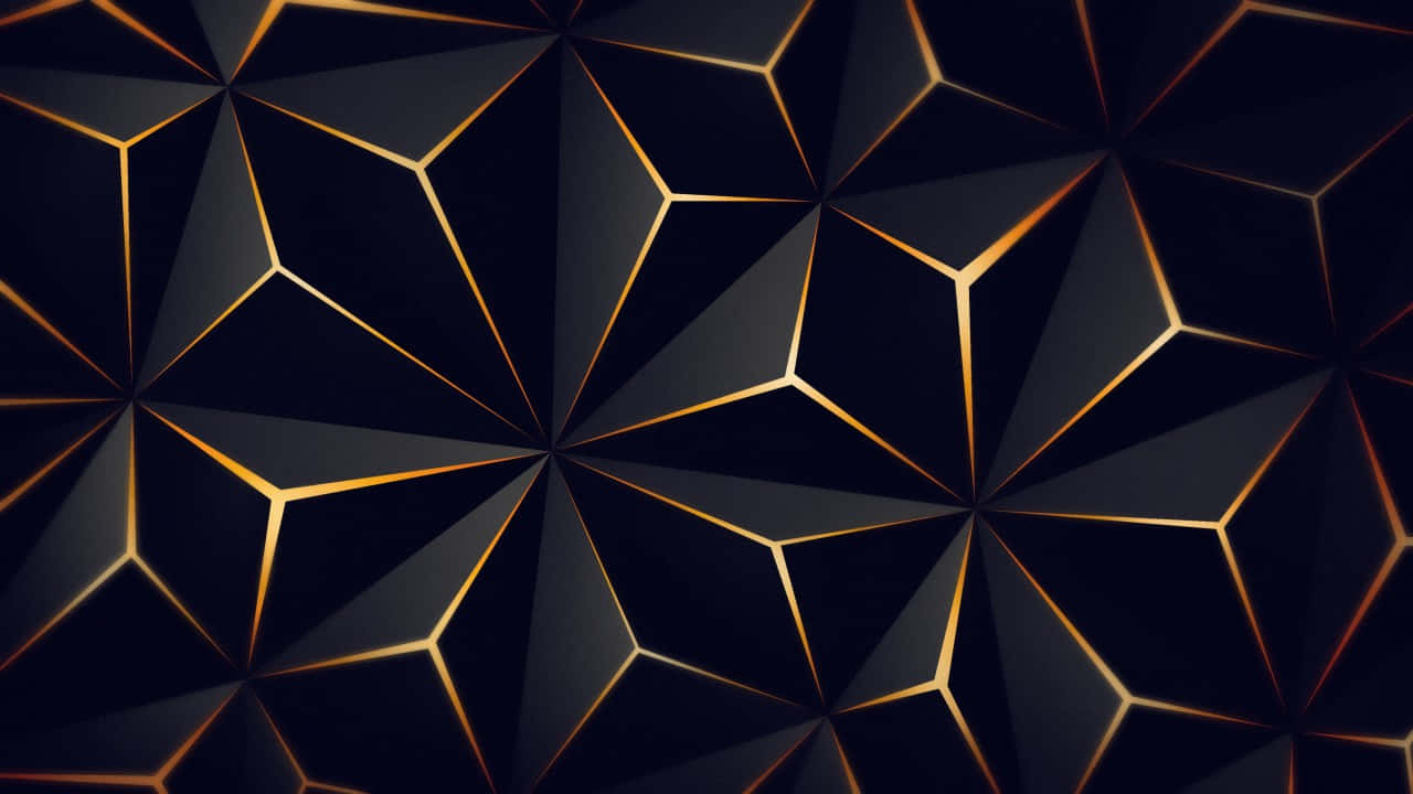 金色與黑色幾何背景 壁紙