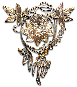 金色花卉金屬藝術品 — 花 壁紙