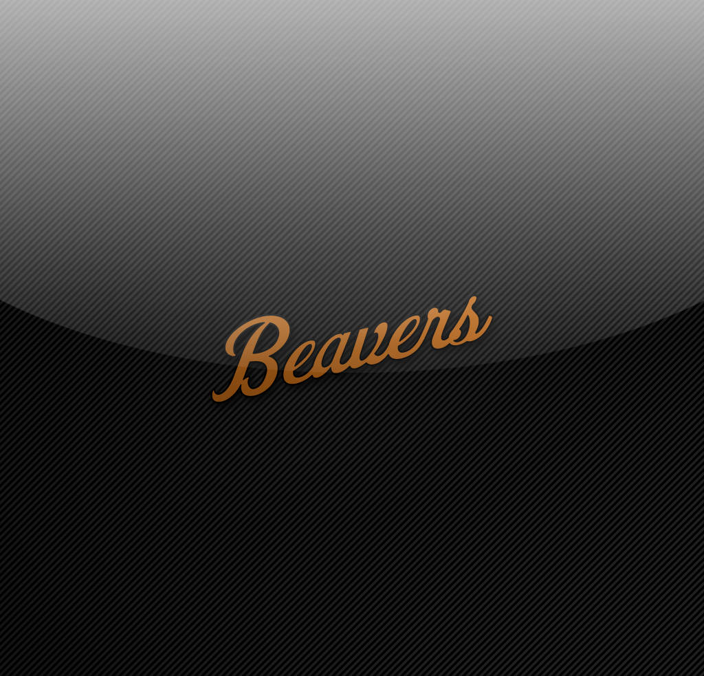 Oregon 桌布 壁紙 — 金色草書文字 'Beavers' 居中於時尚黑色碳纖維漸變背景上。