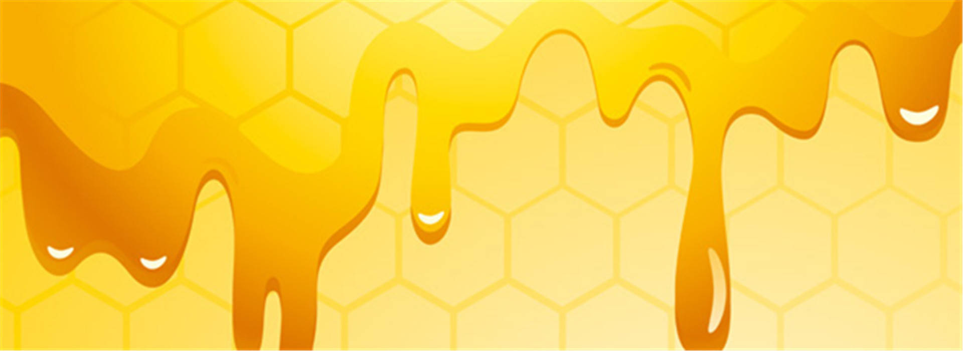 Honeycomb 桌布 壁紙 — 金色蜂蜜從蜂巢圖案中濃稠滴落的鮮明向量插圖。