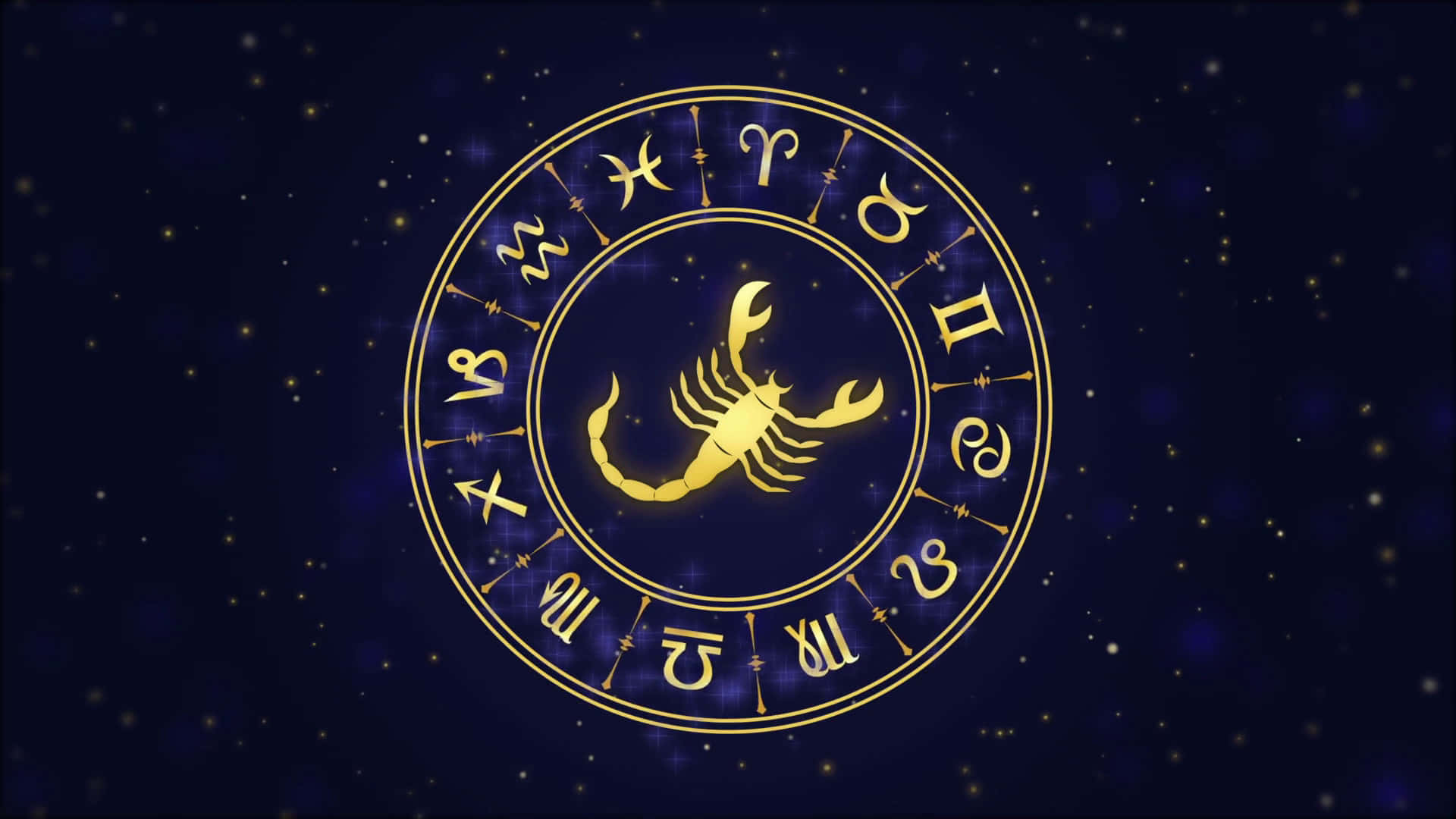 金色蠍子與星空背景 壁紙