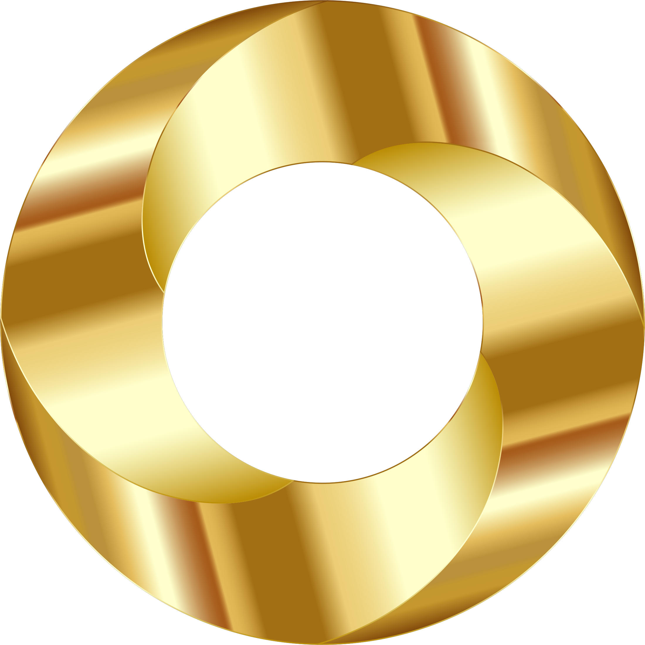 Gold Circle 桌布 壁紙 — 金色金屬環在純黑背景上形成催眠般的螺旋，創造出奢華的抽象圖案。