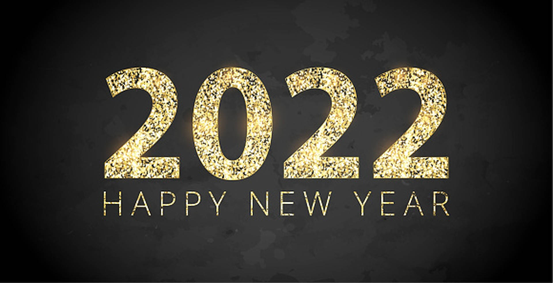 New 桌布 壁紙 — 金色閃亮的2022文字，下方有「Happy New Year」，在深色紋理背景上。