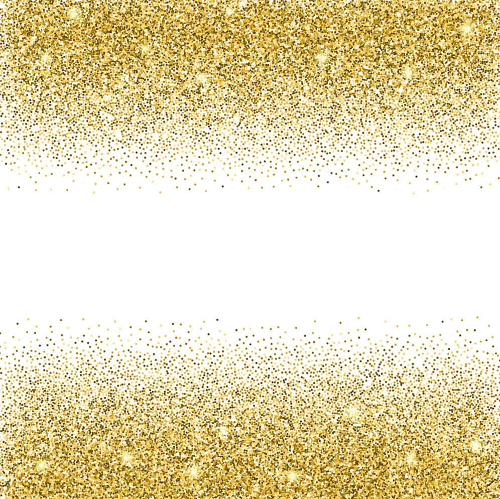 Sparkle 桌布 壁紙 — 金色閃粉粒子沿頂部和底部邊緣以密集帶狀傾瀉而下，中央為純白色。
