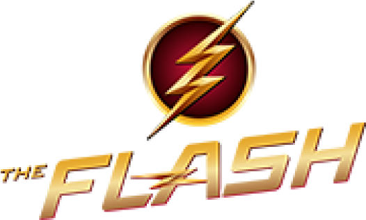 閃電俠 桌布 壁紙 — 金色閃電標誌的The Flash標誌，置於黑色背景上，配有粗體風格化文字。