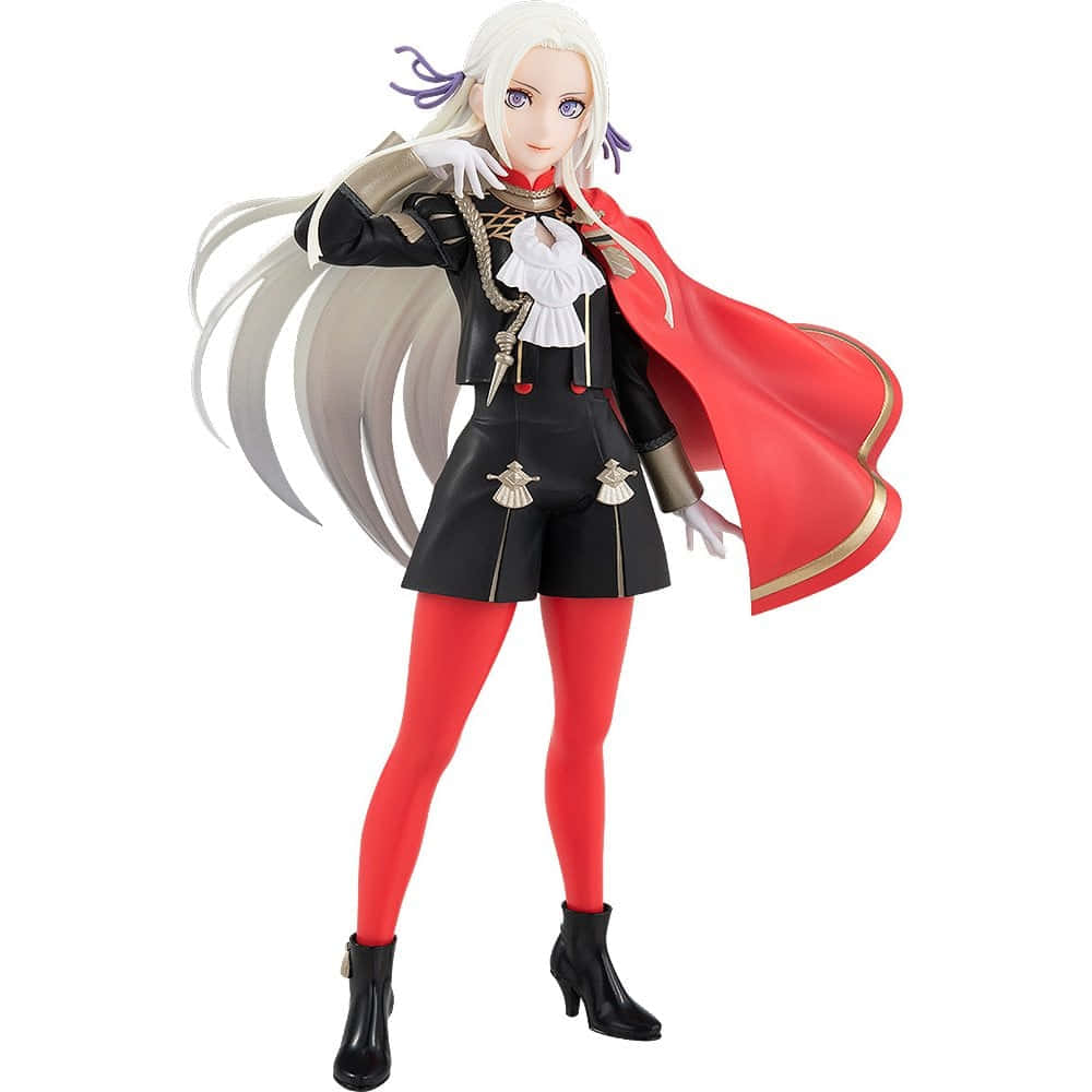 長金髮的動漫人偶，身穿黑色服裝、紅色緊身褲和紅色斗篷。 — Fire Emblem Warriors 壁紙