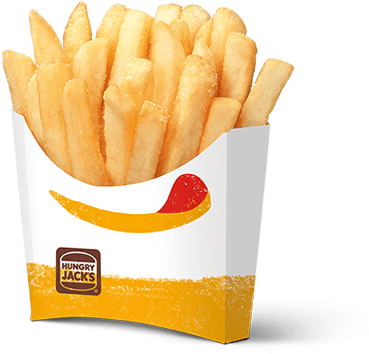 Fries 桌布 壁紙 — 金黃酥脆的薯條從印有亨格瑞傑克斯品牌的紙容器中溢出，容器上有番茄醬標誌。